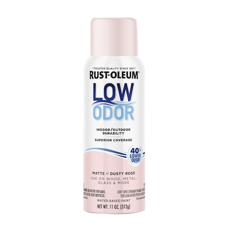 Rust-Oleum Low Odor Water Based Spray Paint, Dusty Rose, Matte, 11 oz 388273