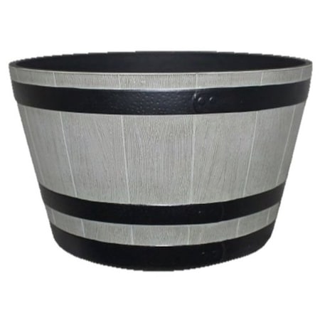 Southern Patio Whiskey Barrel Planter, 2224 in Dia, Round, Resin, Birchwood Gray HDR-055488