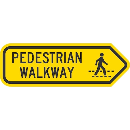 Lyle Pedestrian Walkway (with Symbol), 18x6, High Intensity Prismatic, Yellow G-11363-HI_18x6
