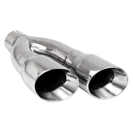 Different Trends 4 in. Hi-Polished Series Stainless Steel Side Way Round Angle Cut Dual Exhaust Tip DTEDT-30124