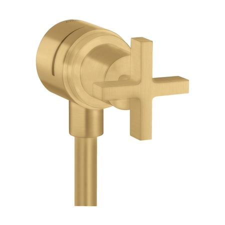 Axor Citterio Wall Outlet with Check Valves and Volume Control, Cross-Handle in Brushed Gold Optic 39883251