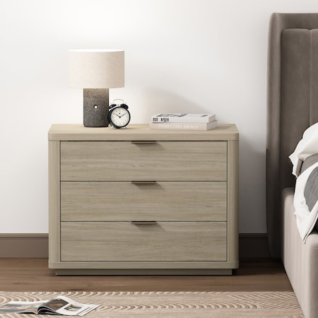 Manhattan Comfort Evelyn 32in Nightstand 4.0 in Natural NS014-NA