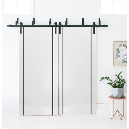 Sartodoors Slab Barn Door Panel, Planum 0017 White Silk and Aluminum Strips, Sturdy Finished Doors, Pocket Clo PLANUM0017S-WS-42