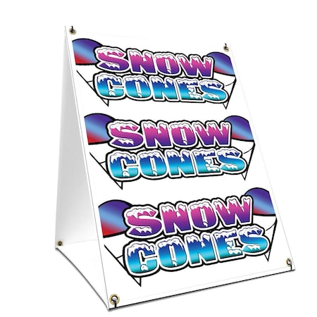 Signmission Snow Cones, 36 Inch x 24 Inch A-frame Yard Sign, Plastic Sign SBC-2436-Snow Cones
