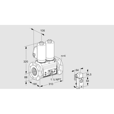 Honeywell Kromschroder Solenoid Valve for Gas/Air, Class A, 500 mbar, EN 161, IP65 Rated KS88204170