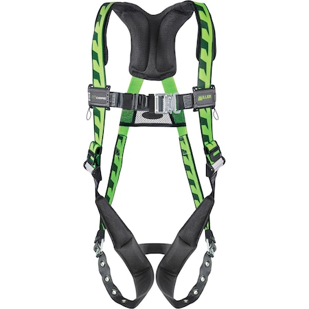 Miller Premium Breathable Full-Body Harness, w/Steel Hardware, 5 Points of Adjustment, w/Back D-Ring, and Quic AC-TB/4XLGN