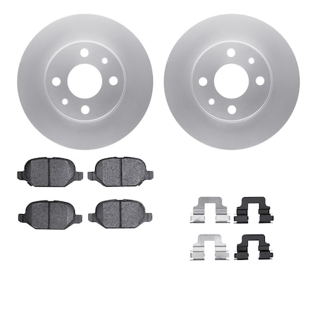 Dynamic Friction Co DFC GEOSPEC Coated Rotors with 5000 Brake Pads - Ceramic and Hardware 4512-07007