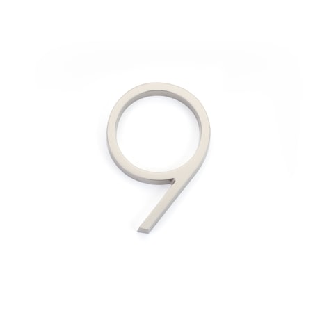 Emtek 7in Modern # 9 House Number Satin Nickel Finish 2839US15