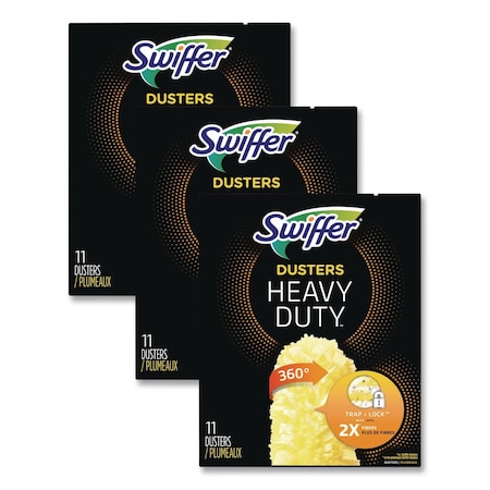 Swiffer Heavy Duty Dusters Refill, Dust Lock Fiber, Yellow, PK33 99035