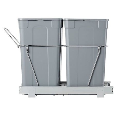 Vevor Double 35QTx2 Pullout Waste Container Under Cabinet Kitchen Trash Can Soft Close CH-LS35L02