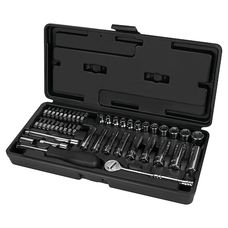Performance Tool 1/4 in. Dr. Universal Spline Socket Set, SAE Metric, Deep Wall, Case W36193