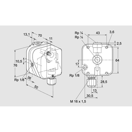 Honeywell Kromschroder SW, PRESS, GAS, DG 50H 3 KS84447620