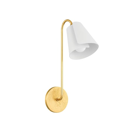 Mitzi Lila 1 Light Wall Sconce 5.5 In. Gold Leaf/Textured On White Combo H852101-GL/TWH