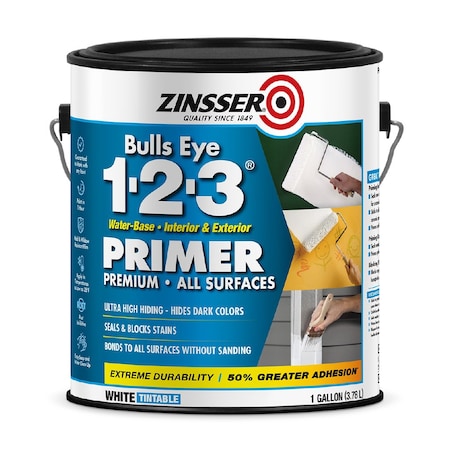 Zinsser Bulls Eye 1-2-3 Water Based Primer, White, 1 Gal. 2001