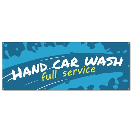Signmission Hand Car Wash, 36 Inch, Banner B-96-30386