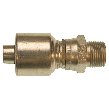 Gates MegaCrimp G25105-1212 Hose Coupling, 3/4-14, Crimp x NPTF, Straight Angle, Steel, Zinc G251051212