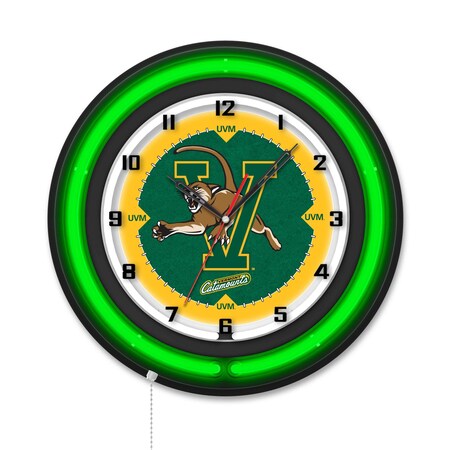 Holland Bar Stool University of Vermont 19 Double Neon Wall Clock Clk19BK