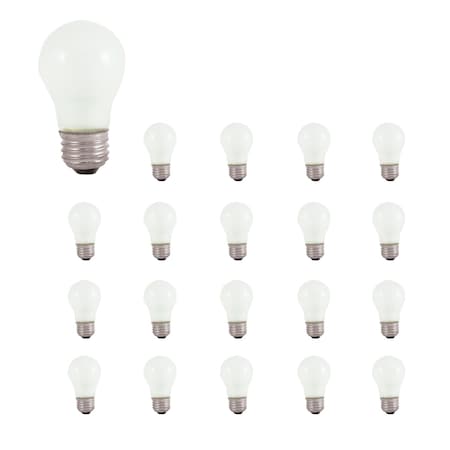 Bulbrite Incandescent Dimmable 40W A15 Light Bulbs, Frost Glass, Medium E26 Screw Base, 2700K, 20PK 860855