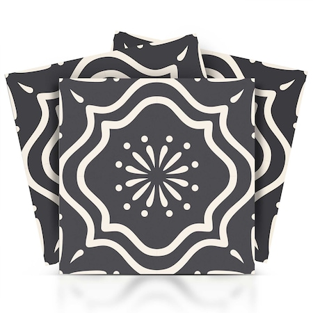 Homeroots 7" X 7" Burst Gray And White Peel And Stick Removable Tiles 382904