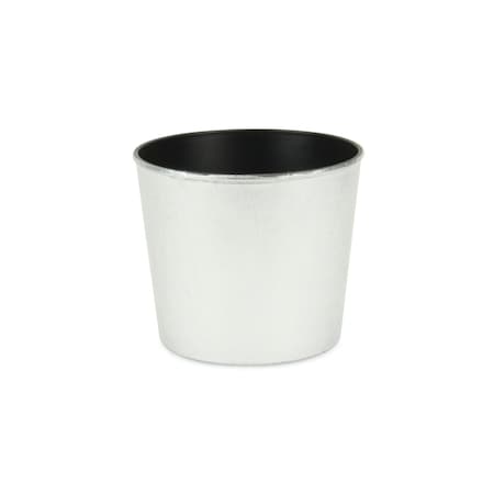 Homeroots 6in Silver Recycled Plastic Indoor Outdoor Round Pot Planter 488238