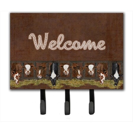 Carolines Treasures Welcome Mat With Cows Leash Or Key Holder SB3058TH68