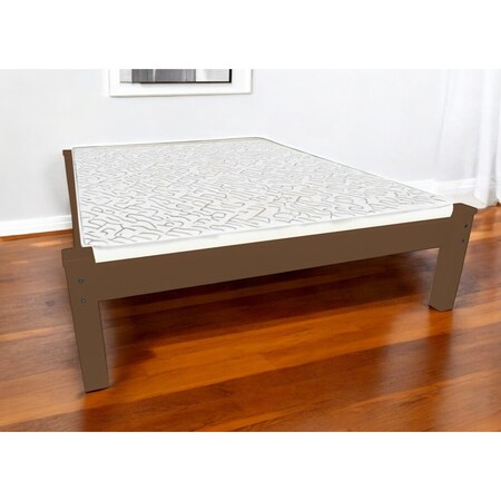 Homeroots Brown Solid Wood Queen Bed Frame 546721