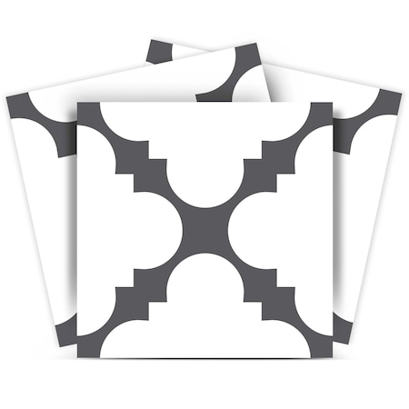 Homeroots 7" X 7" Dark Gray And White Tri Peel And Stick Tiles 390686