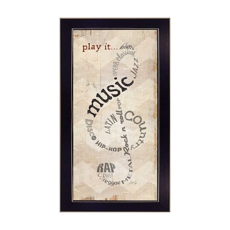 Homeroots Play It 3 Black Framed Print Wall Art 405189