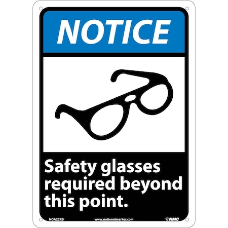 Nmc Notice Safety Glasses Required Beyond This Point Sign NGA22RB