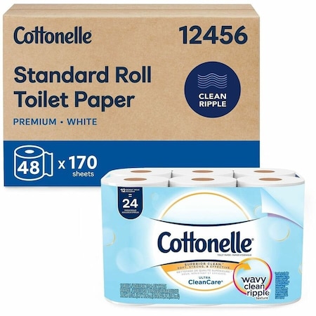 Kimberly-Clark Professional Cottonelle Ultra CleanCare Toilet Paper, 170 Sheets Per Roll, 48PK 12456
