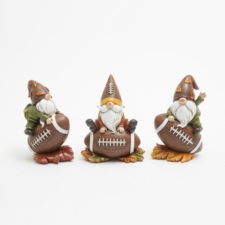 Gerson 5 in. Harvest Gnome on Football Fall Decor 2736400