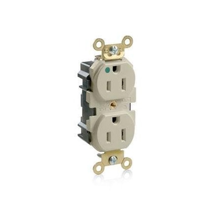Leviton Straight Blade Receptacle, 5-15R, 15 A, 125V AC, Self-Grounded MRI15-I