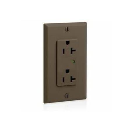 Leviton Duplex Straight Blade Receptacle, 5-20R, 20 A, 125V AC, 2 Pole, 3 Wire, Flush Mount, Grounded 5380