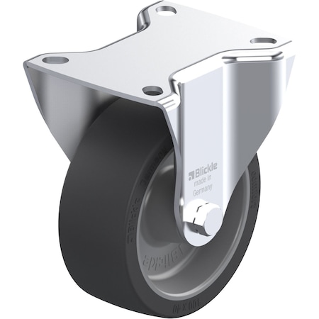 Blickle Rgd Plate Caster, Silicone, 4", 220 lb., A B-POSI 100G