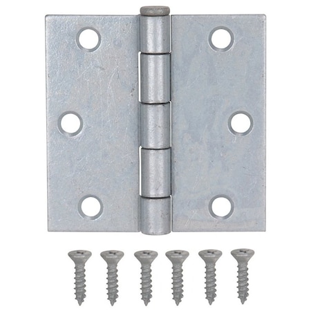 Prosource Utility Hinge, Steel, Galvanized, Removable Pin, 180 deg Range of Motion, Full Mortise Mounting LR-044-PS