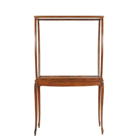 Homeroots 15in Brown And Clear Glass Standard Display Stand 364377
