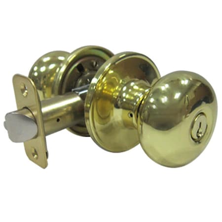 Taiwan Fu Hsing Industrial TruGuard Mushroom Entry Knob Sets, Polished Brass 221784