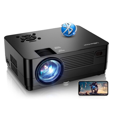 Wrightmaster 1920 x 1080 Full HD LCD Portable Projector with 15000 Lumens, 300" Display, Black ZR-Q6