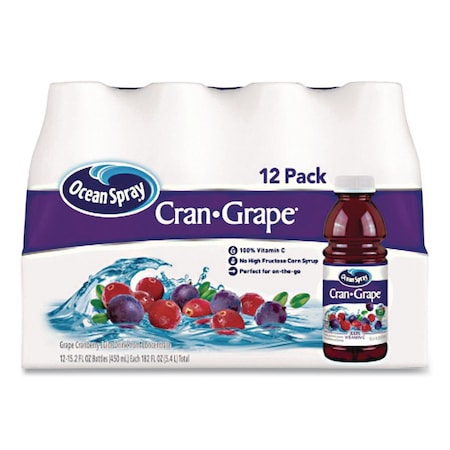 Ocean Spray Cran-Grape Juice, 15.2 oz Bottle, 12PK OCE70193