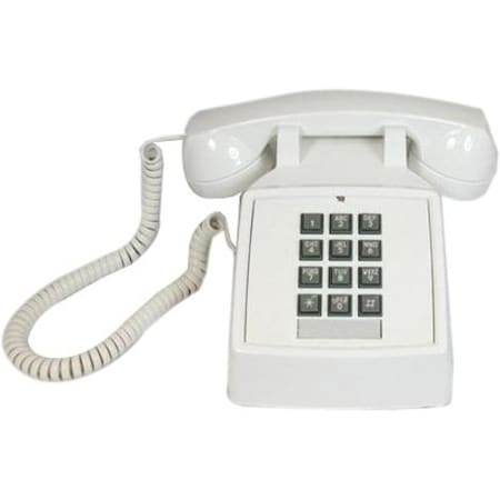 Cortelco 2500-20M Basic Standard Phone - White - 1 x Phone Line - Hearing Aid Compatible 2500-V-WH