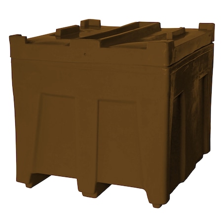 Myton Industries Stack Bulk Ship Container w/lid, 14.5 cubic ft., 800lb capacity, BRN SO-3626L BROWN