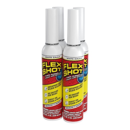 Flex Seal Flex Shot White Net 8 oz, 4PK FSH8W-4
