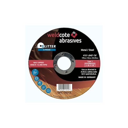 A-Prime Right Angle Grinder Cutting Wheel, SLITTER Type 1, 7in x 1/16in x 7/8, 25PK 11515