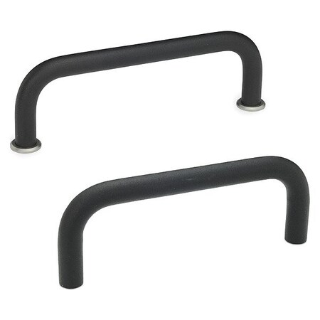 J.W. Winco Pull Handle, Black, Aluminum, 4 7/16 in L 425-AL-12-125-SW