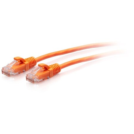 C2G 25FT/7.6M CAT6A SLIM PATCH 28AWG ORANGE C2G30180