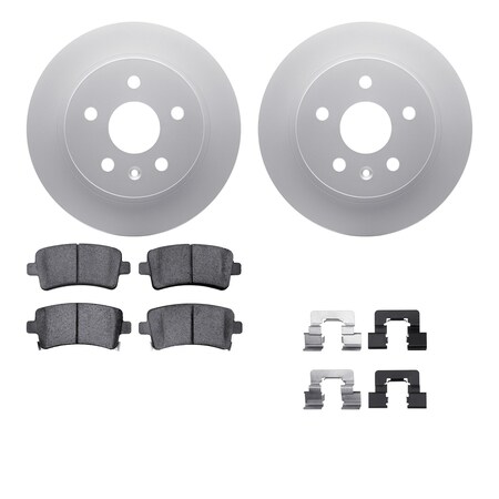 Dynamic Friction Co DFC GEOSPEC Coated Rotors with 5000 Brake Pads - Ceramic and Hardware 4512-45051