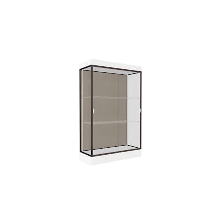 Ghent Lighted Floor Display Case 48x76x20, 6" Base, Bronze 92LFCO-BZ-WHT