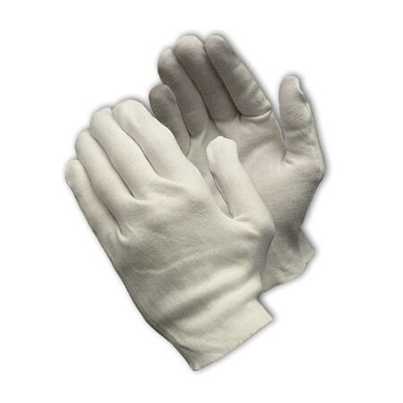 Cleanteam Heavy Weight Cotton Lisle Inspection Glove with Unhemmed Cuff, Ladies', 12PK 97-541