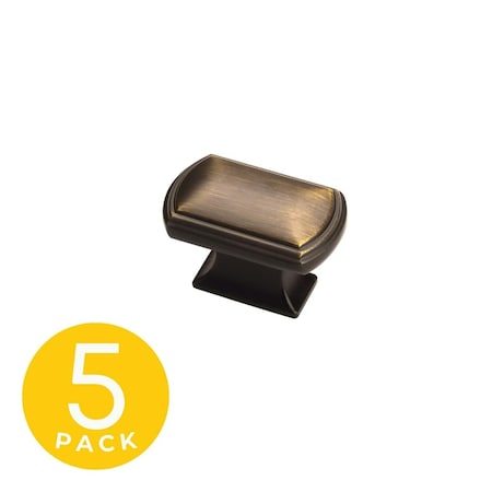 Sapphire Bolt Series 1 in. Modern Medium Aged Bronze Cabinet Hardware Knob 5-Pack SP-3181-K-MAB-5