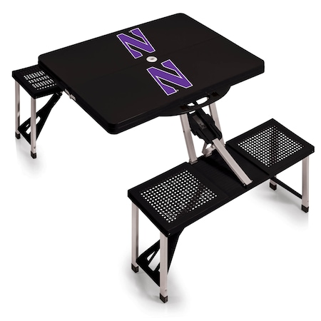 Picnic Time Family Of Brands Northwestern Wildcats - Picnic Table Portable Folding Table, Black 811-00-175-434-0
